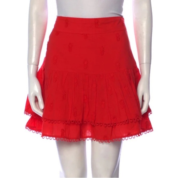 FARM RIO Ruffle Embellishment Mini Skirt Medium - Picture 1 of 6